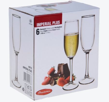 Бокал для шампанского 155 мл 6 шт Империал плюс44819 